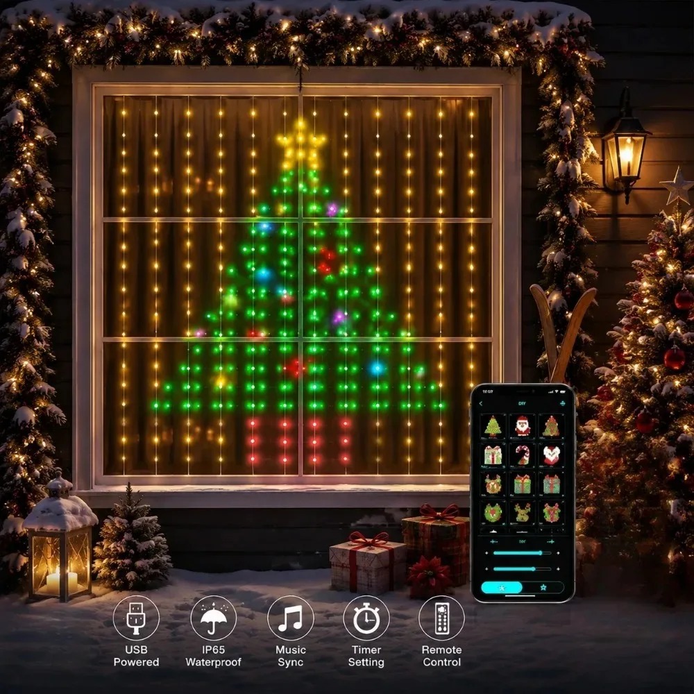 Christmas Light String LED Cur - Smart Home Decor recension och pris