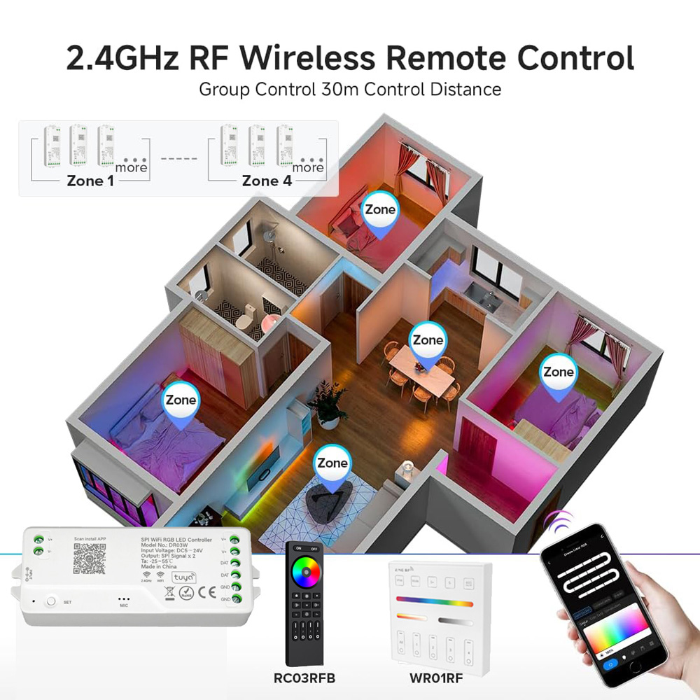 2.4G WiFi RGB SPI Controller T - Smart Home Llm recension och pris