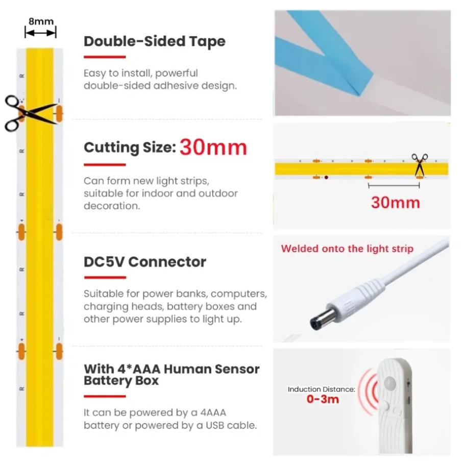 Dual Mode Adjustable 5V COB LE - Smart Home Llm recension och pris