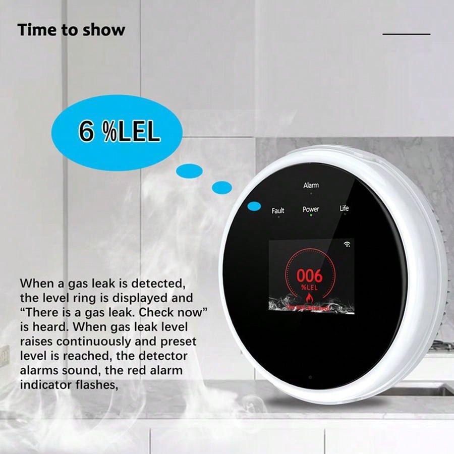 2.4G WiFi Gas Alarm Sensor Com - Smart Home Ecosystems recension och pris